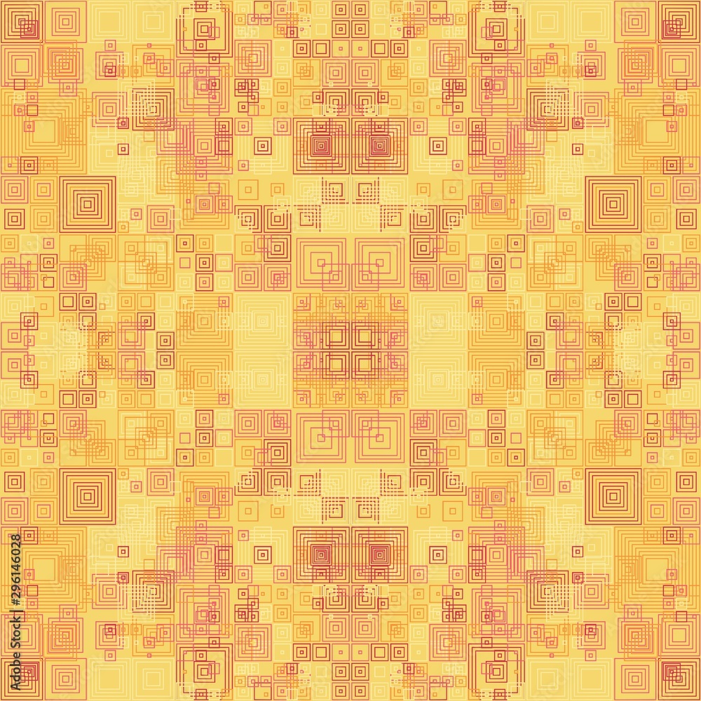 Fototapeta premium Abstract Symbols Random Distributed Pattern Computational Generative Art background illustration