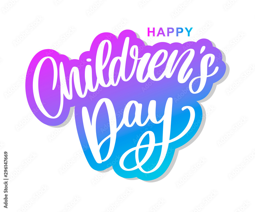 Children's day vector background. Happy Children's Day title. Happy Children's Day inscription.