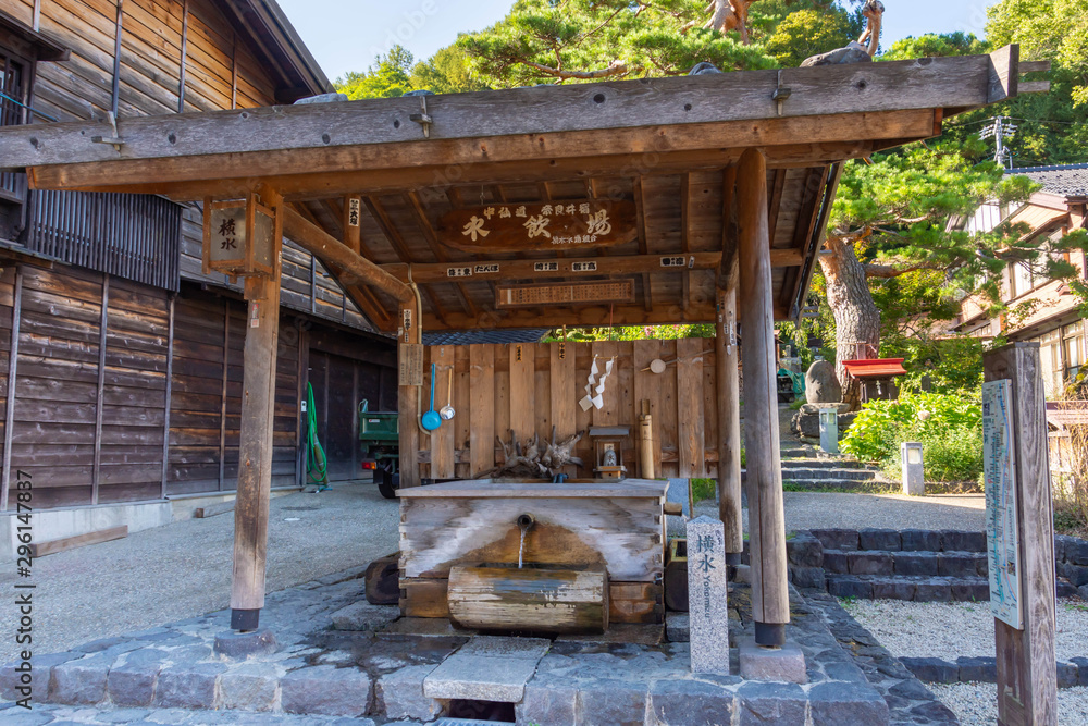 Fototapeta premium 奈良井宿 横水の水場