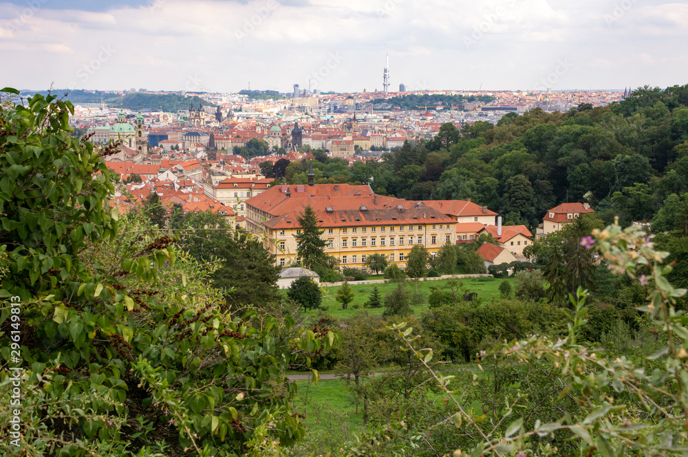 Aerial view over the city of Prague