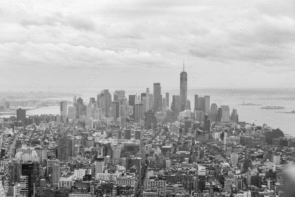 New York, New York, USA skyline, view from the Empire State building in Manhattan, black and white photography New York, New York, USA skyline, view from the Empire State building in Manhattan, black and white photography