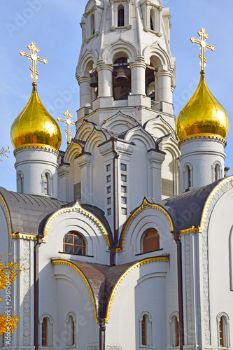 The Church of the Iver icon of the mother of God was built in 2013. Architect Alexander Kolosov, the artist of the paintings Alexey zhivaev. Russia, Moscow, October 2019. photo