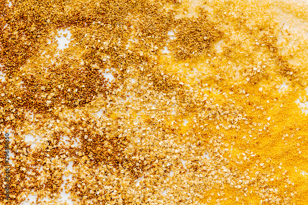 Cereals background top view copy space Cereals background top view copy space
