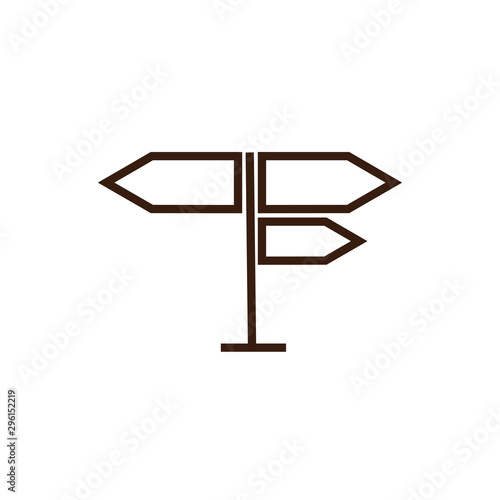 Isolated road sign line and fill vector design