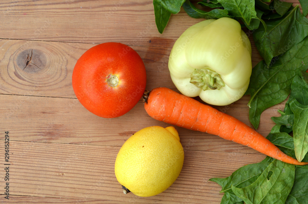 Vegetables on wooden background 2. Healthy food. Top view. Vegetables on wooden background 2. Healthy food. Top view.