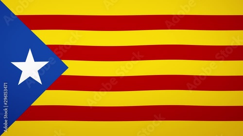 Independent Catalonia flag composition. In and out transition with alpha background (Senyera Estelada Blava) photo