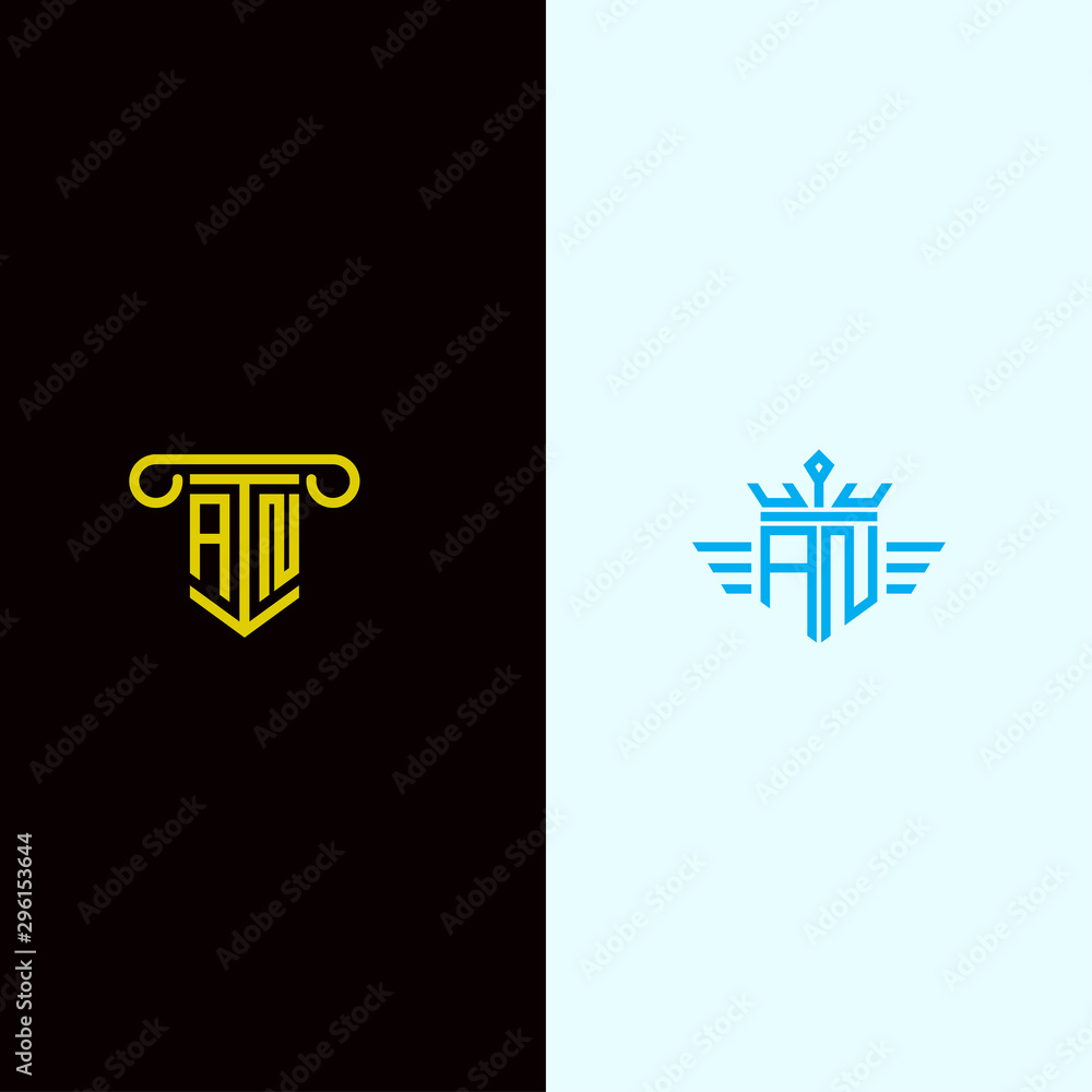 Obraz premium Set your company's logo design inspiration from the AN initial logo icon. -Vectors
