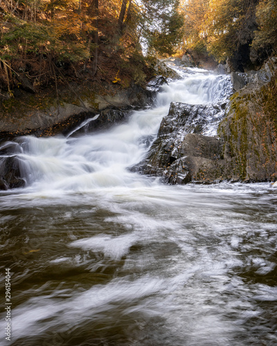 Small waterfall at Ayer s Cliff in the Estrie region of Quebec  Canada