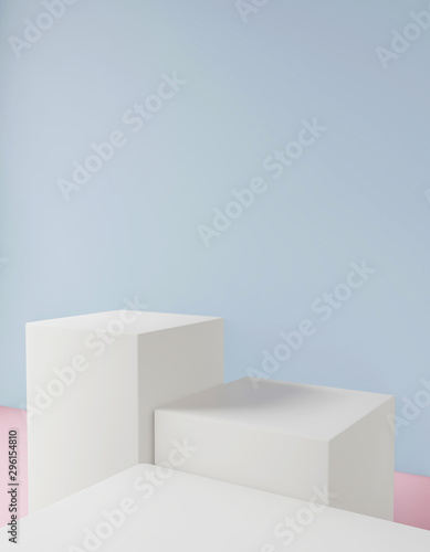 Cosmetic background for product presentation, for fashion magazine illustration. 3d render illustration