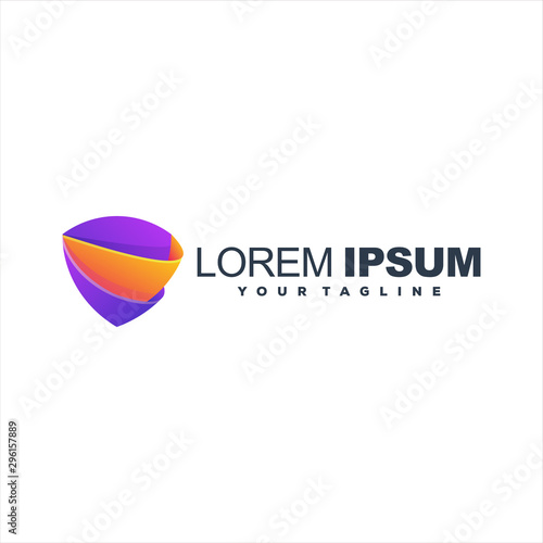 Free Download awesome shield gradient logo design - GFXLoad