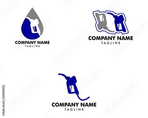 Set of Gasoline Pump Nozzle Logo Template Design