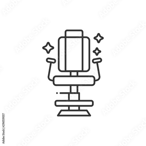 Hairdresser's chair black line icon. Furniture for beauty salon. Pictogram for web page, mobile app, promo.