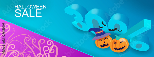 Halloween sale banner design layout 30%