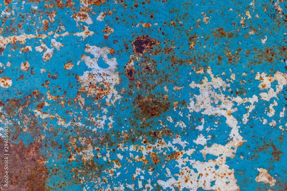 a sheet of metal was coated with paint then painted a different color. time destroyed the coating appeared rust. tectura. a sheet of metal was coated with paint then painted a different color. time destroyed the coating appeared rust. tectura.