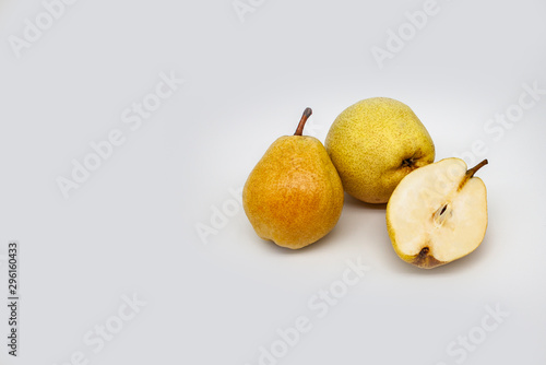 pears on white background