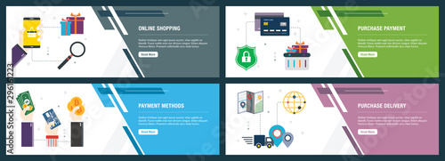 Online shopping, purchase payment, payment methods and purchase delivery.