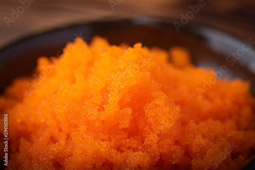 masago, japanese raw fish roe for sushi photo