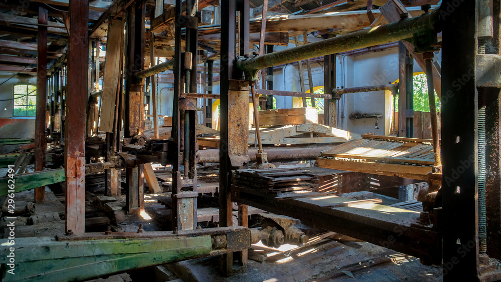 Abandoned old marble quarry factory in Marmara island, Balikesir, Turkey