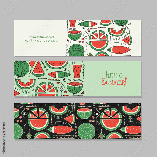 Banners design. Watermelon background