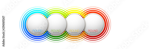 4 components chart make up something. Modern business circle infographics four options banner. Vector layout piece chart workflow. 4 piece diagram number component. Four step up options for web design
