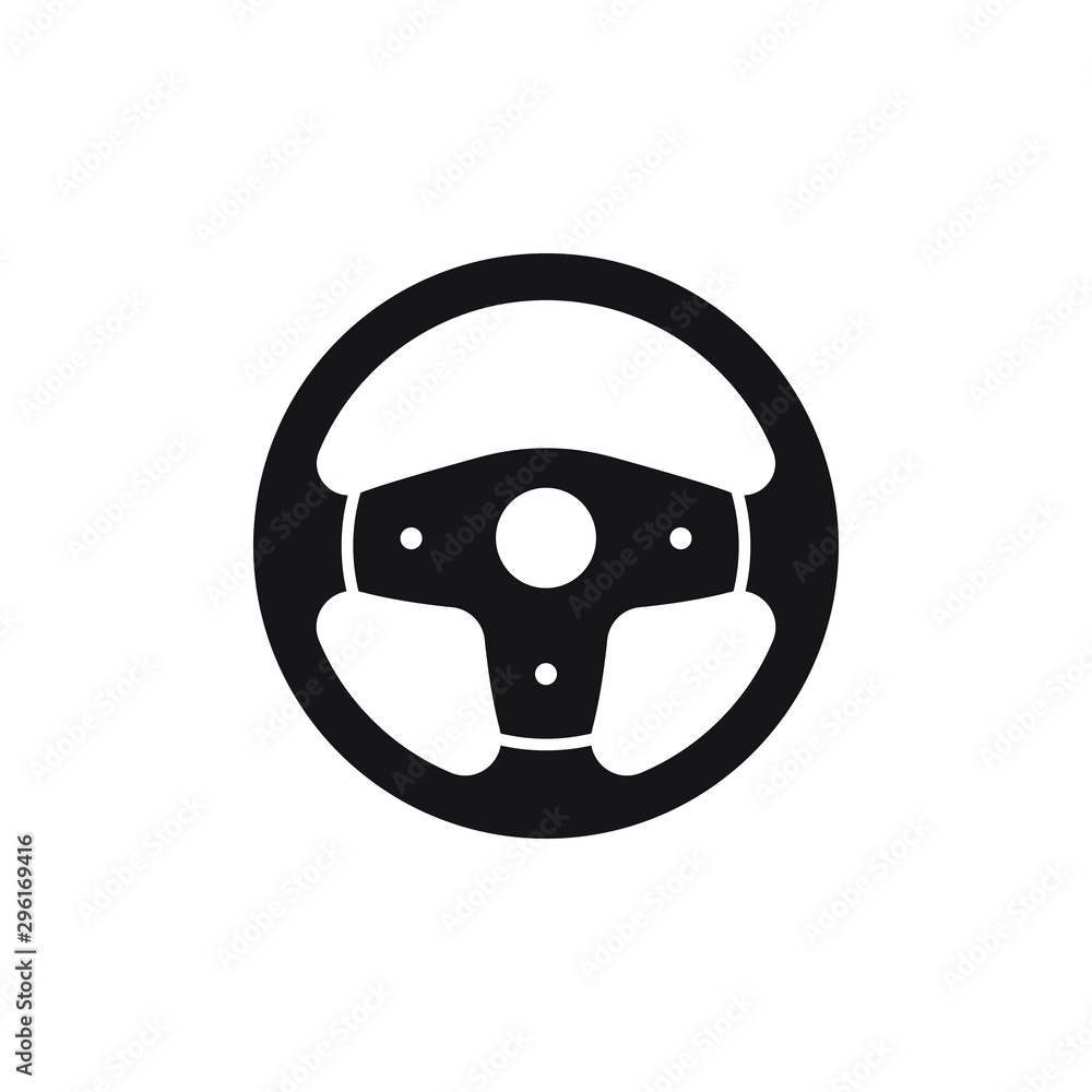 Steering wheel icon isolated on white background. Vector illustration Steering wheel icon isolated on white background. Vector illustration