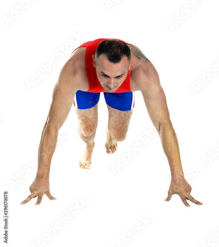 Exercise Pilates muscular man