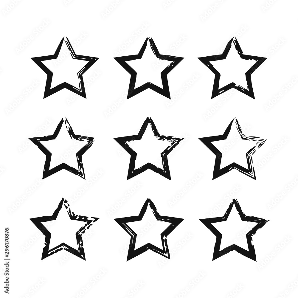 Vector pattern with hand drawn stars. Black and white texture. Vector pattern with hand drawn stars. Black and white texture.
