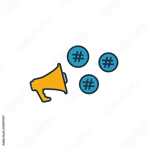 Social Content icon set. Four elements in diferent styles from content icons collection. Creative social content icons filled, outline, colored and flat symbols