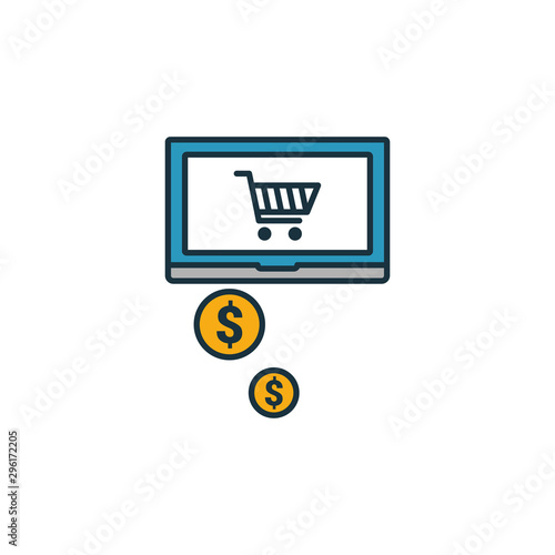 Cost Per Sale icon set. Four elements in diferent styles from content icons collection. Creative cost per sale icons filled, outline, colored and flat symbols