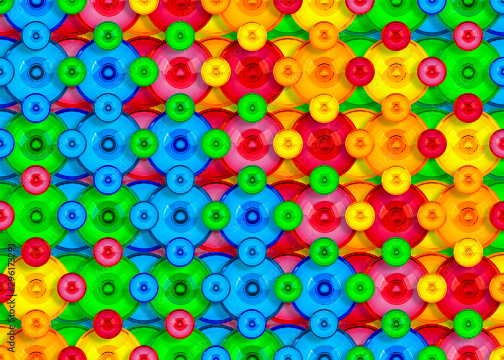 Colorful background made of colorful circles in two levels.
