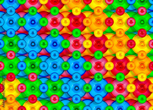 Obraz na płótnie Colorful background made of colorful circles in two levels. w salonie