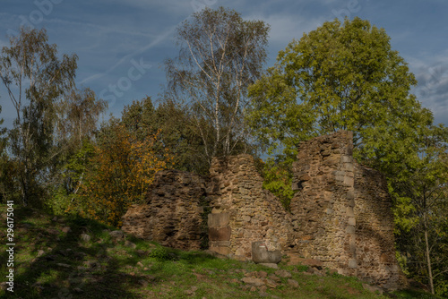 Old ruin of church of Saint Bartolomej near Besiny village in south Bohemia