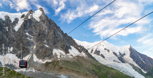 Mont Blanc Massif, France. Cable car from Chamonix to Aiguille du Midi