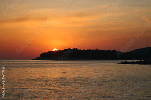 sunset at the adriatic sea pula