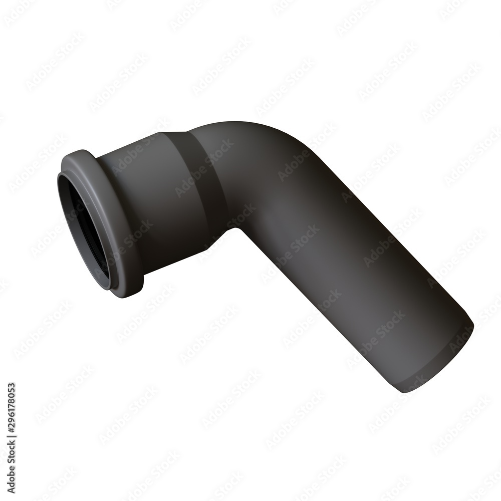 Plastic sewer pipe grey on white background, isolated. 3D rendering of excellent quality in high resolution. It can be enlarged and used as a background or texture. Plastic sewer pipe grey on white background, isolated. 3D rendering of excellent quality in high resolution. It can be enlarged and used as a background or texture.