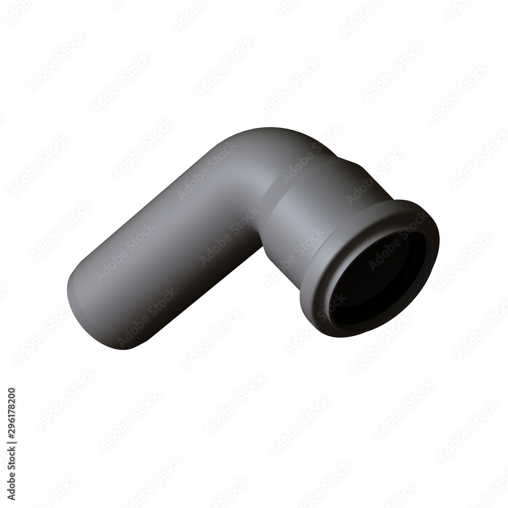 Plastic sewer pipe grey on white background, isolated. 3D rendering of excellent quality in high resolution. It can be enlarged and used as a background or texture. Plastic sewer pipe grey on white background, isolated. 3D rendering of excellent quality in high resolution. It can be enlarged and used as a background or texture.