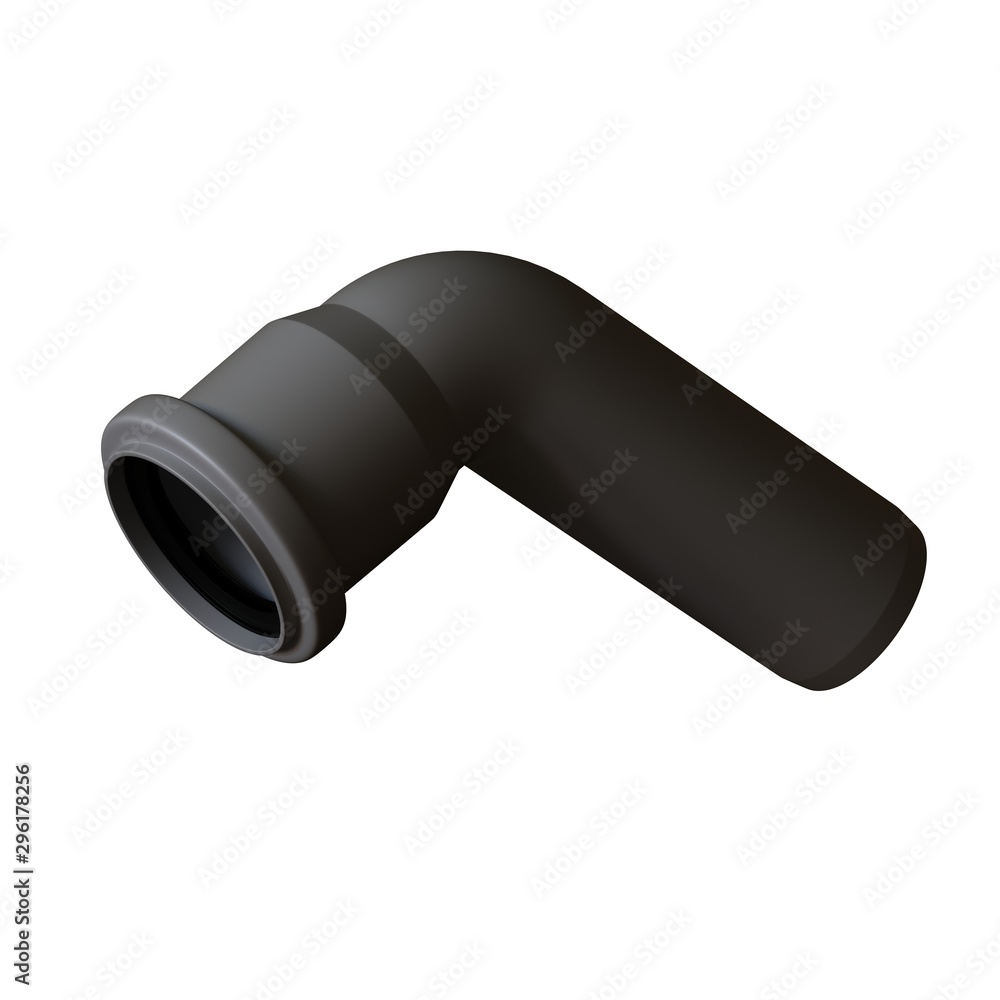 Plastic sewer pipe grey on white background, isolated. 3D rendering of excellent quality in high resolution. It can be enlarged and used as a background or texture. Plastic sewer pipe grey on white background, isolated. 3D rendering of excellent quality in high resolution. It can be enlarged and used as a background or texture.