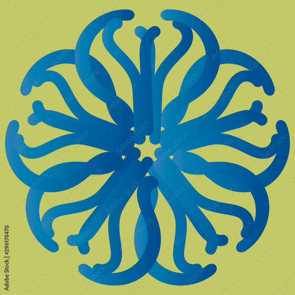 Beautiful mandala in the form of a blue flower Beautiful mandala in the form of a blue flower