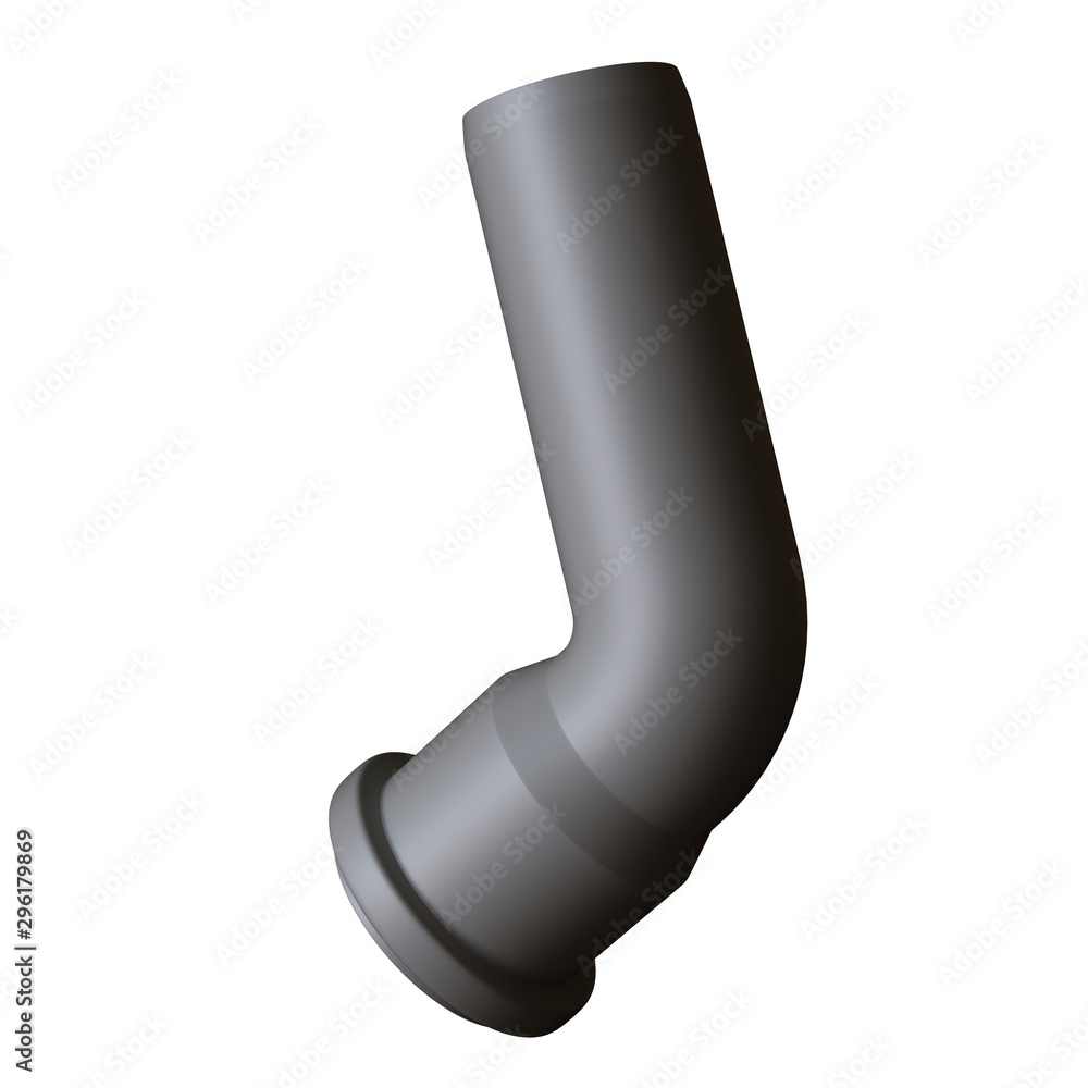 Plastic sewer pipe grey on white background, isolated. 3D rendering of excellent quality in high resolution. It can be enlarged and used as a background or texture. Plastic sewer pipe grey on white background, isolated. 3D rendering of excellent quality in high resolution. It can be enlarged and used as a background or texture.