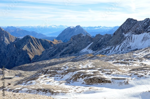 Winter in the mountains with first snow