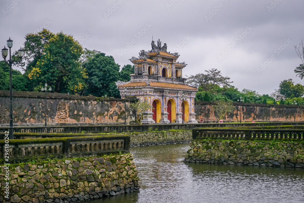 Water Canal and Architecture in Hue, Vietnam