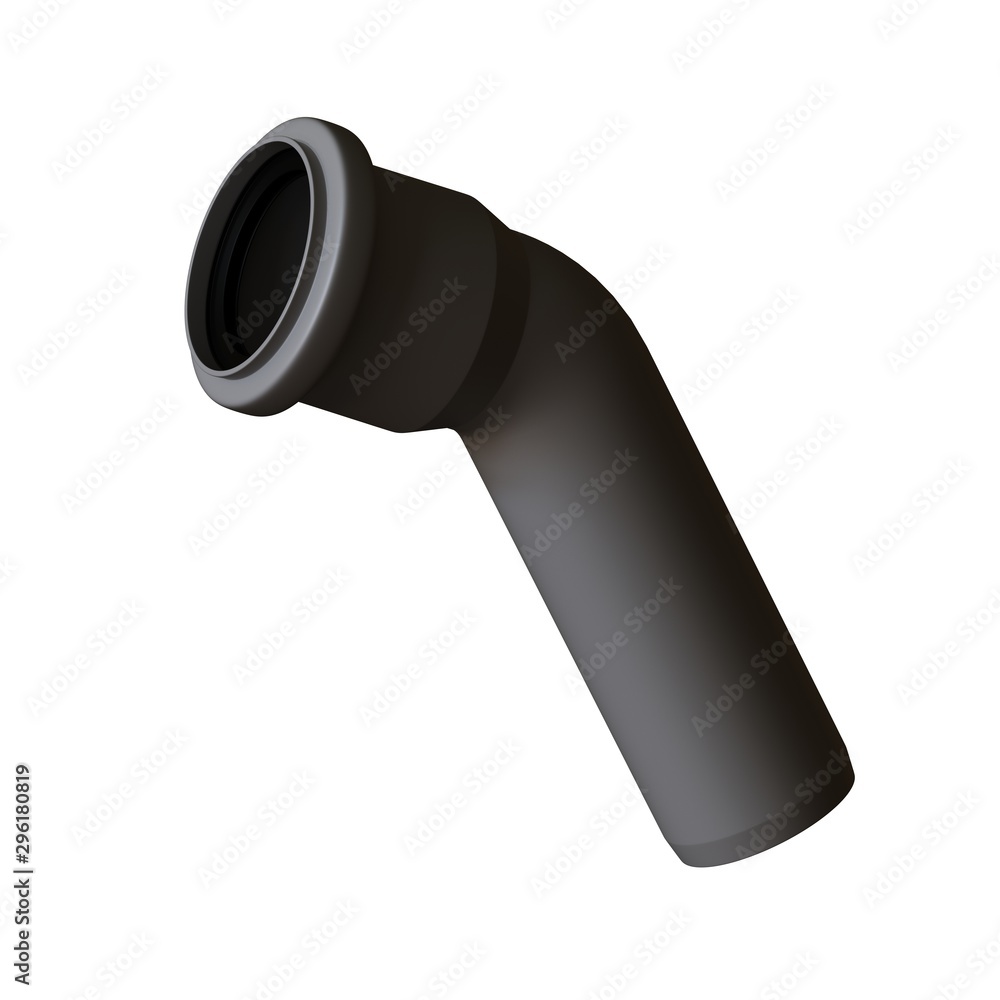 Plastic sewer pipe grey on white background, isolated. 3D rendering of excellent quality in high resolution. It can be enlarged and used as a background or texture. Plastic sewer pipe grey on white background, isolated. 3D rendering of excellent quality in high resolution. It can be enlarged and used as a background or texture.