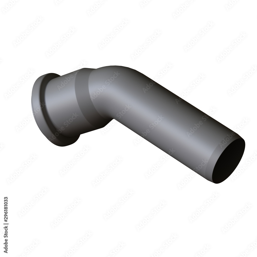 Plastic sewer pipe grey on white background, isolated. 3D rendering of excellent quality in high resolution. It can be enlarged and used as a background or texture. Plastic sewer pipe grey on white background, isolated. 3D rendering of excellent quality in high resolution. It can be enlarged and used as a background or texture.