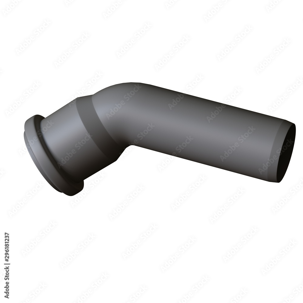 Plastic sewer pipe grey on white background, isolated. 3D rendering of excellent quality in high resolution. It can be enlarged and used as a background or texture. Plastic sewer pipe grey on white background, isolated. 3D rendering of excellent quality in high resolution. It can be enlarged and used as a background or texture.