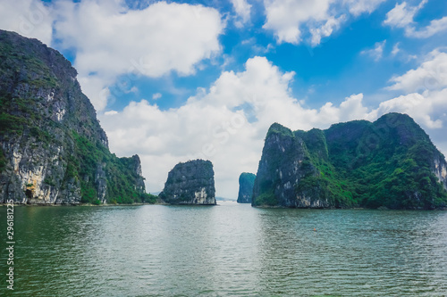 Mountains in the water at Ha Long Bay, Vietnam