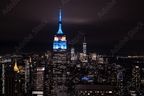 Fototapeta New York, New York, USA night skyline, view from the Empire State building in Manhattan, night skyline of New York