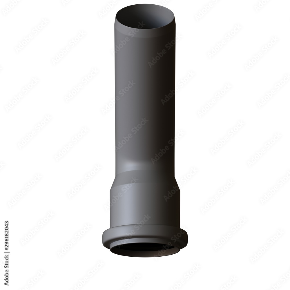 Plastic sewer pipe grey on white background, isolated. 3D rendering of excellent quality in high resolution. It can be enlarged and used as a background or texture. Plastic sewer pipe grey on white background, isolated. 3D rendering of excellent quality in high resolution. It can be enlarged and used as a background or texture.