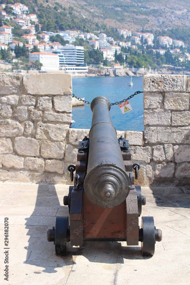 cannon in fortress dubrovnik old town