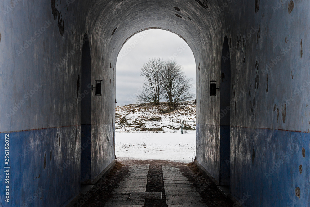 Obraz premium Helsinki, Finland. Walls and fortifications of the fortress island of Suomenlinna. A World Heritage Site since 1991