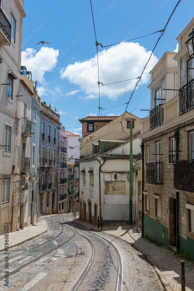 Street in Lisbon summer day, Portugal
